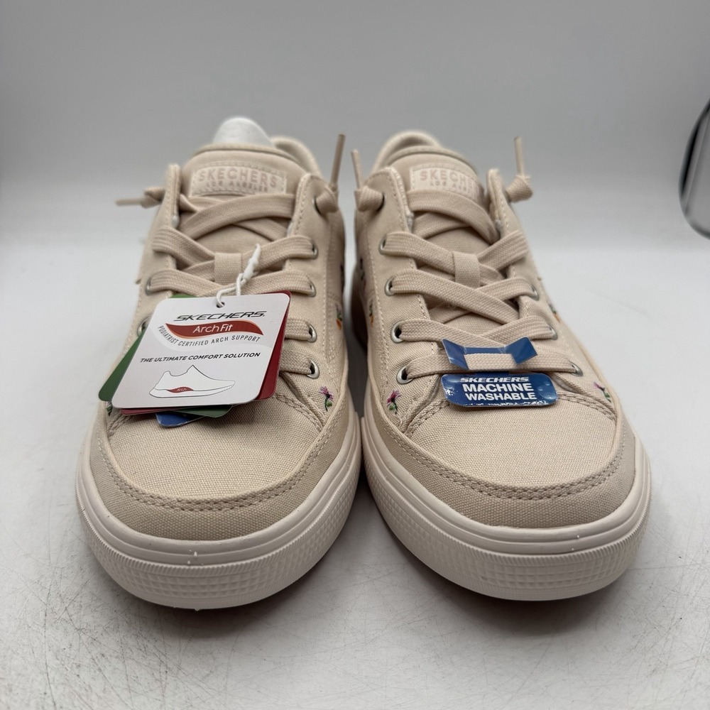 Skechers Arch Fit Arcade Subtle Bouquet Shoes Womens Sz 8 Natural Floral Slip On - Picture 4 of 11